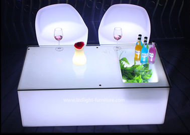 China Mobile KTV Decoration LED Light Furniture Colors Changeable With Glass Top supplier