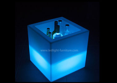 China Rechargeable Polyethylene LED Cube Light 40cm Ice Bucket Cooler For Bottle Display supplier
